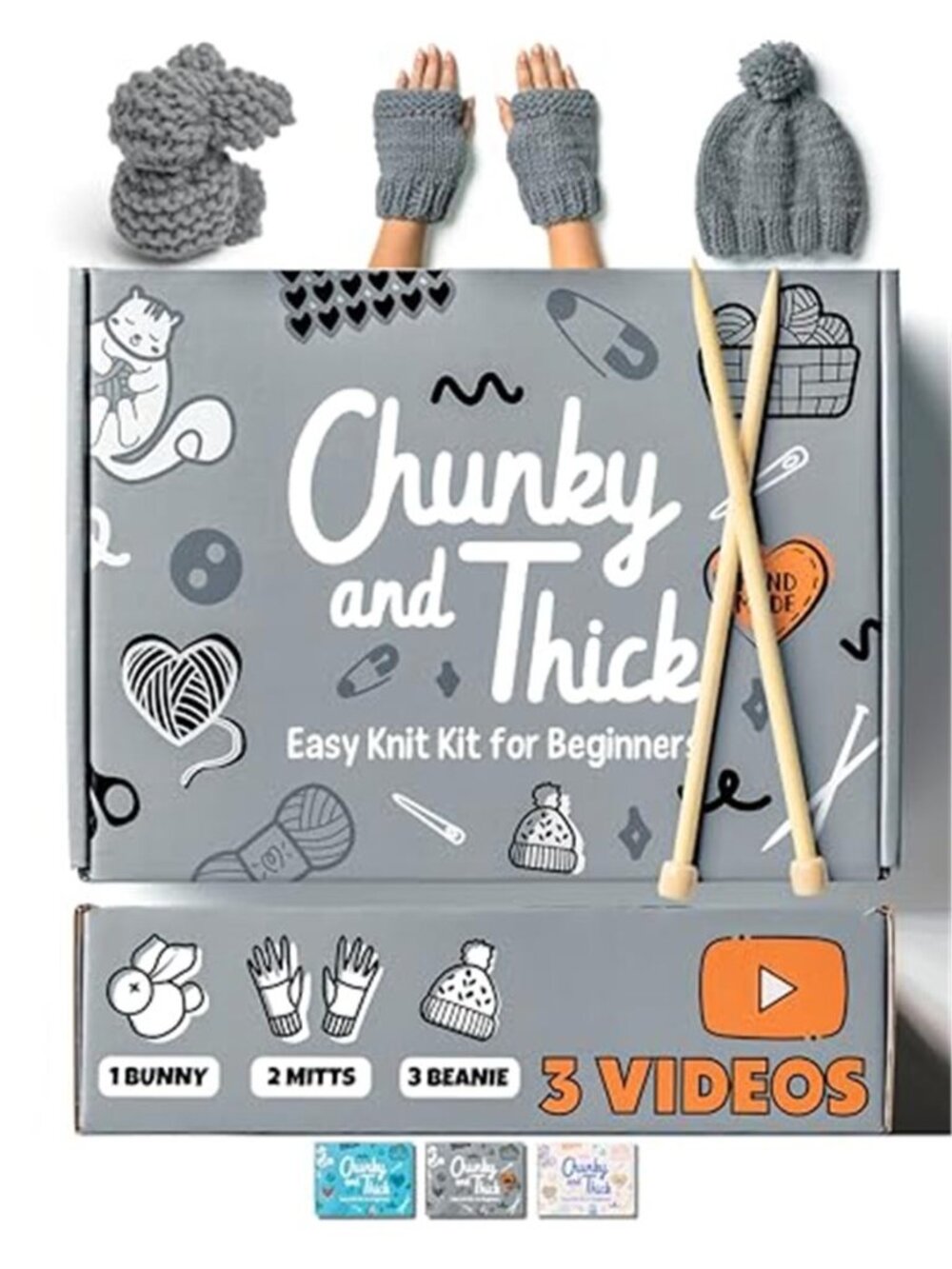 Knitting Kit For Beginners Learn To Knit Set Yarn Needles Craft Gift Adult